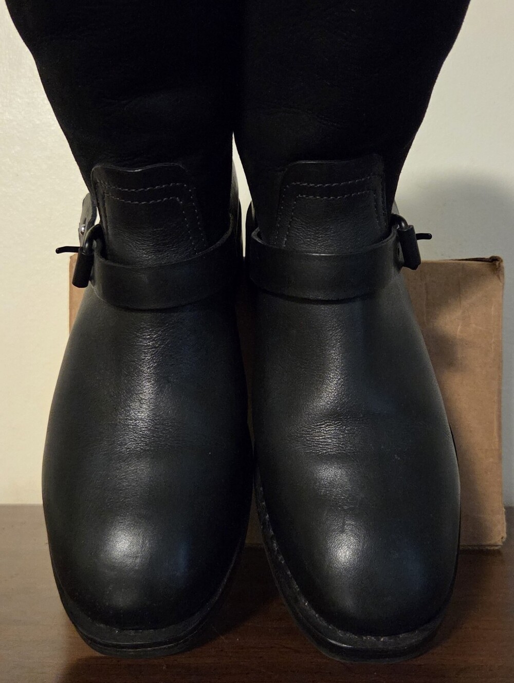Rag & Bone Oliver Black Leather Suede Shearling Moto Boots Womens Sz 37.5 US 7.5 - Picture 5 of 13